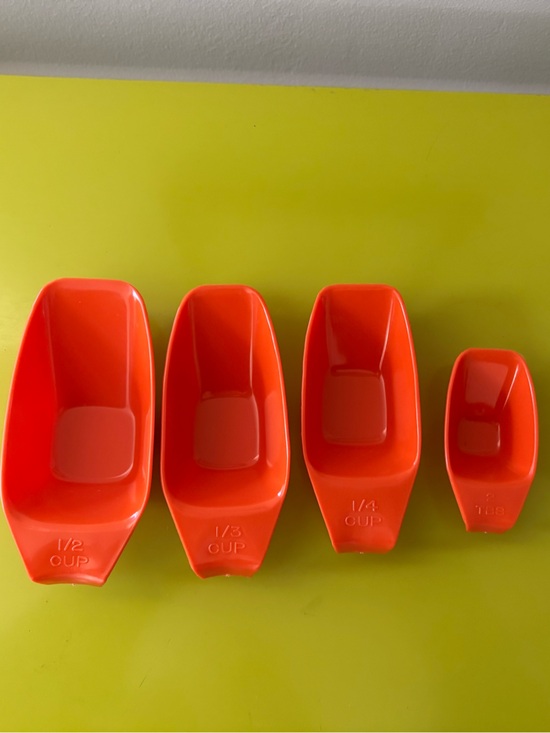 Rubbermaid Other - Vintage Rubbermaid Nesting Measuring Cups #2211-2214 Orange Mid Century Modern